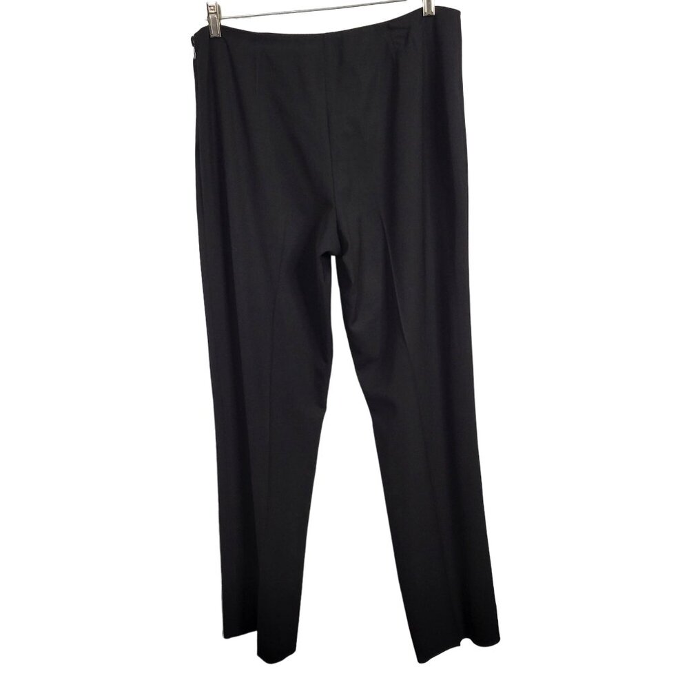 Ralph Lauren Womens Black Label Sz 12 Pants Career Flat Front Side Zip Wide Leg - Picture 2 of 10